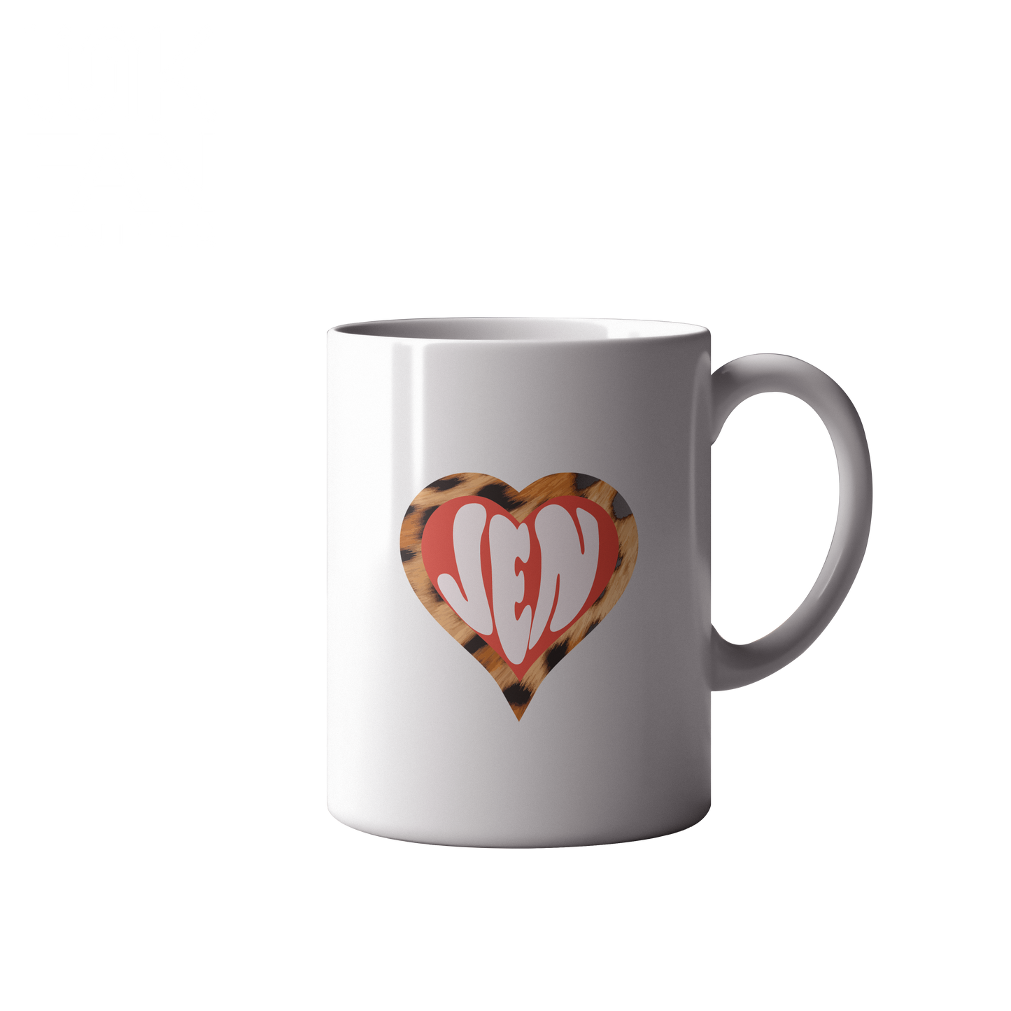 Mug avec Stickers coeur "JEN"