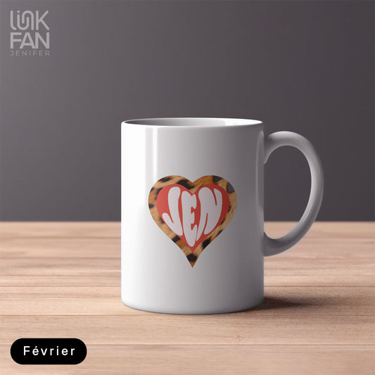 Mug avec Stickers coeur "JEN"