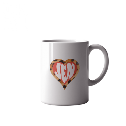 Mug avec Stickers coeur "JEN"